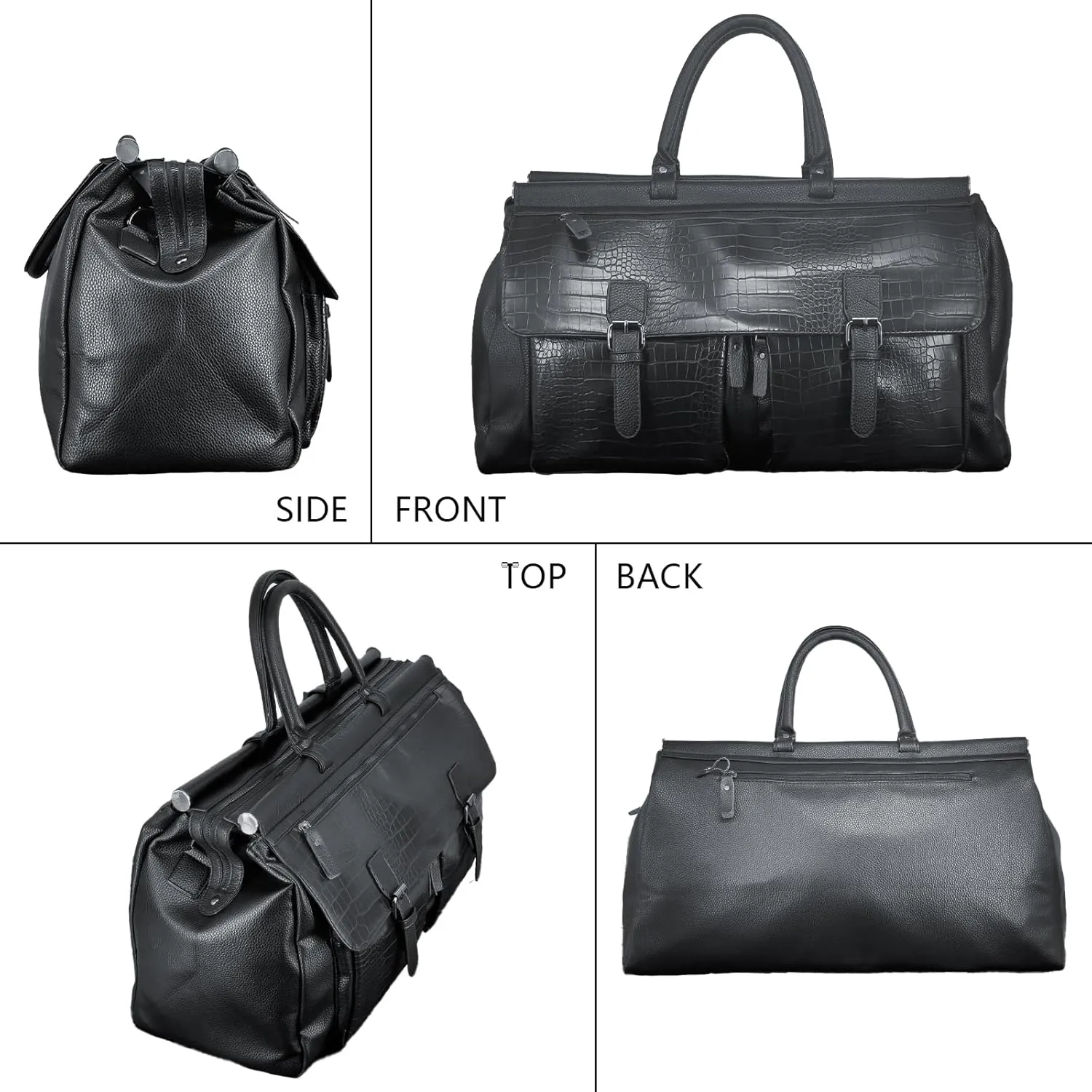 Leather Duffle Bag for Men Women - Full Grain Leather Travel Bag Carry On Weekender Overnight Duffel Bag