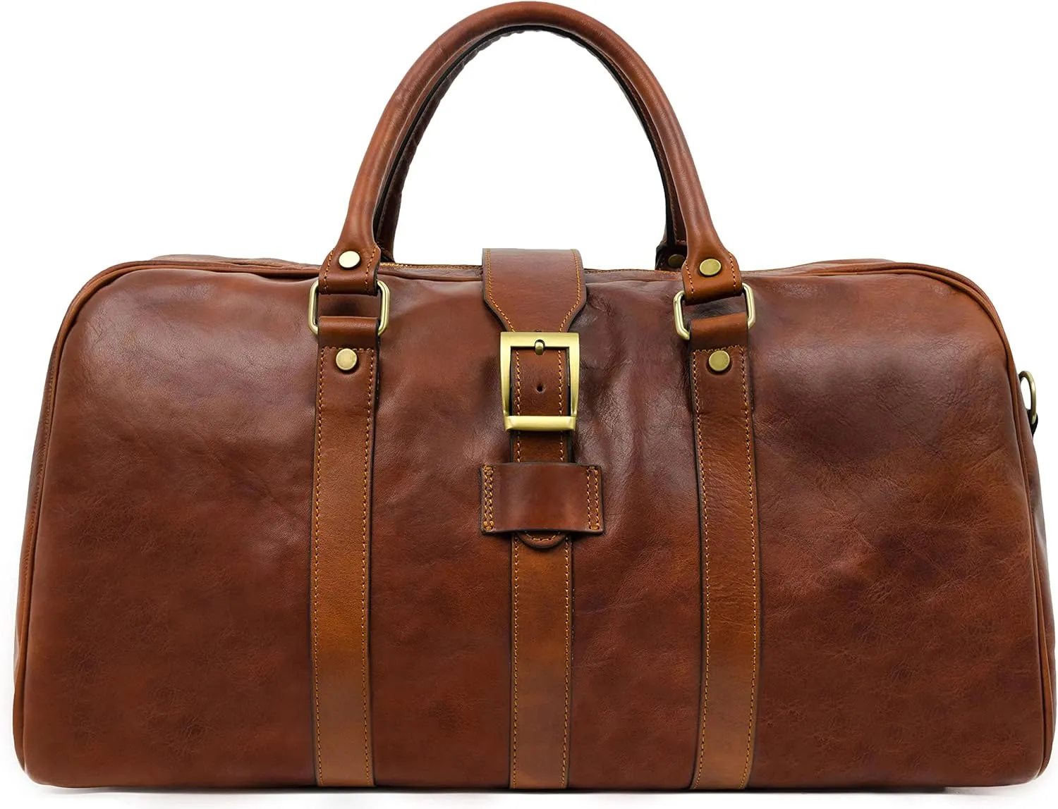 Leather Duffle Bag - Full Grain Leather Travel Bag for Men and Women - Carry on Duffel Bag - Time Resistance