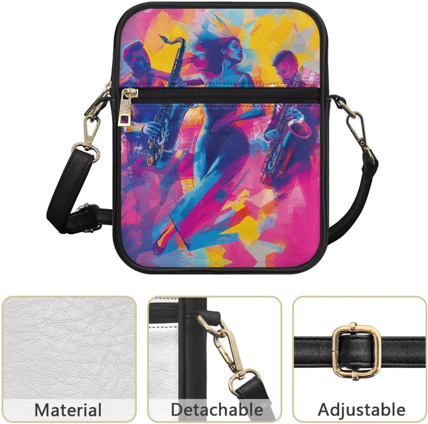 Leather Messenger Bag with Card Slots Inside for Unisex Small Cross Body Shoulder Satchel Bag for Casual Work Trip