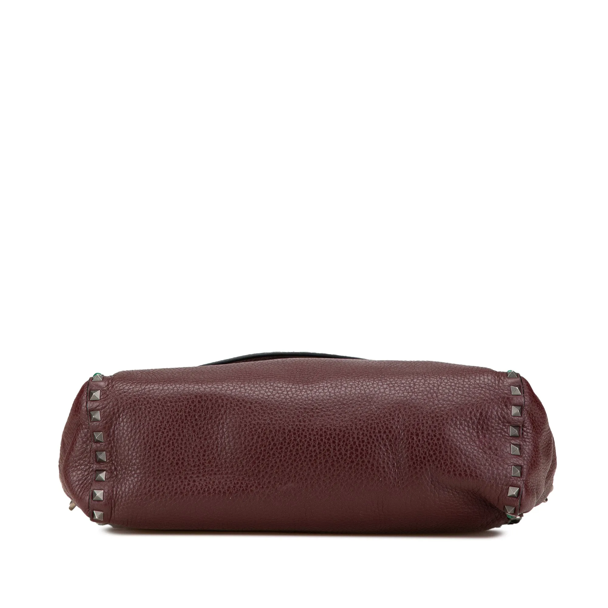 Leather Rockstud Rolling Messenger Bag