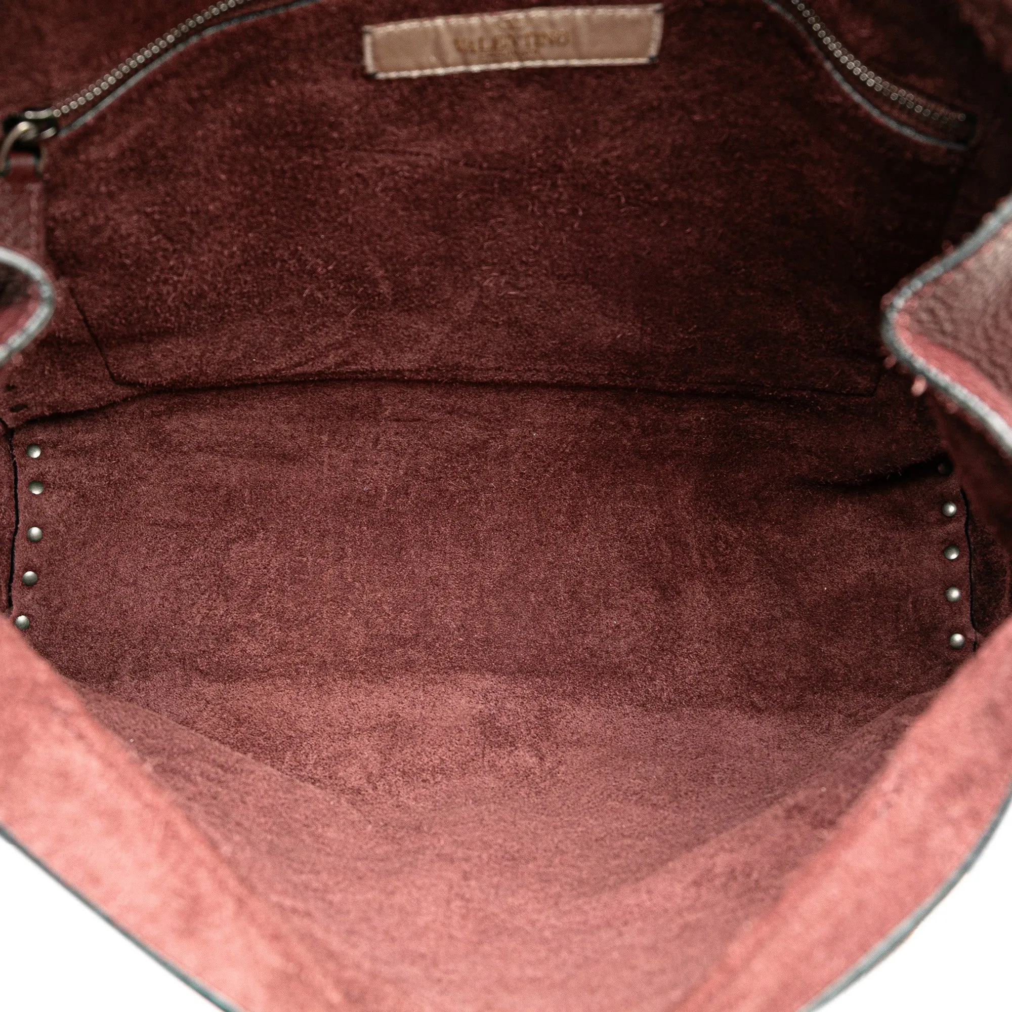 Leather Rockstud Rolling Messenger Bag