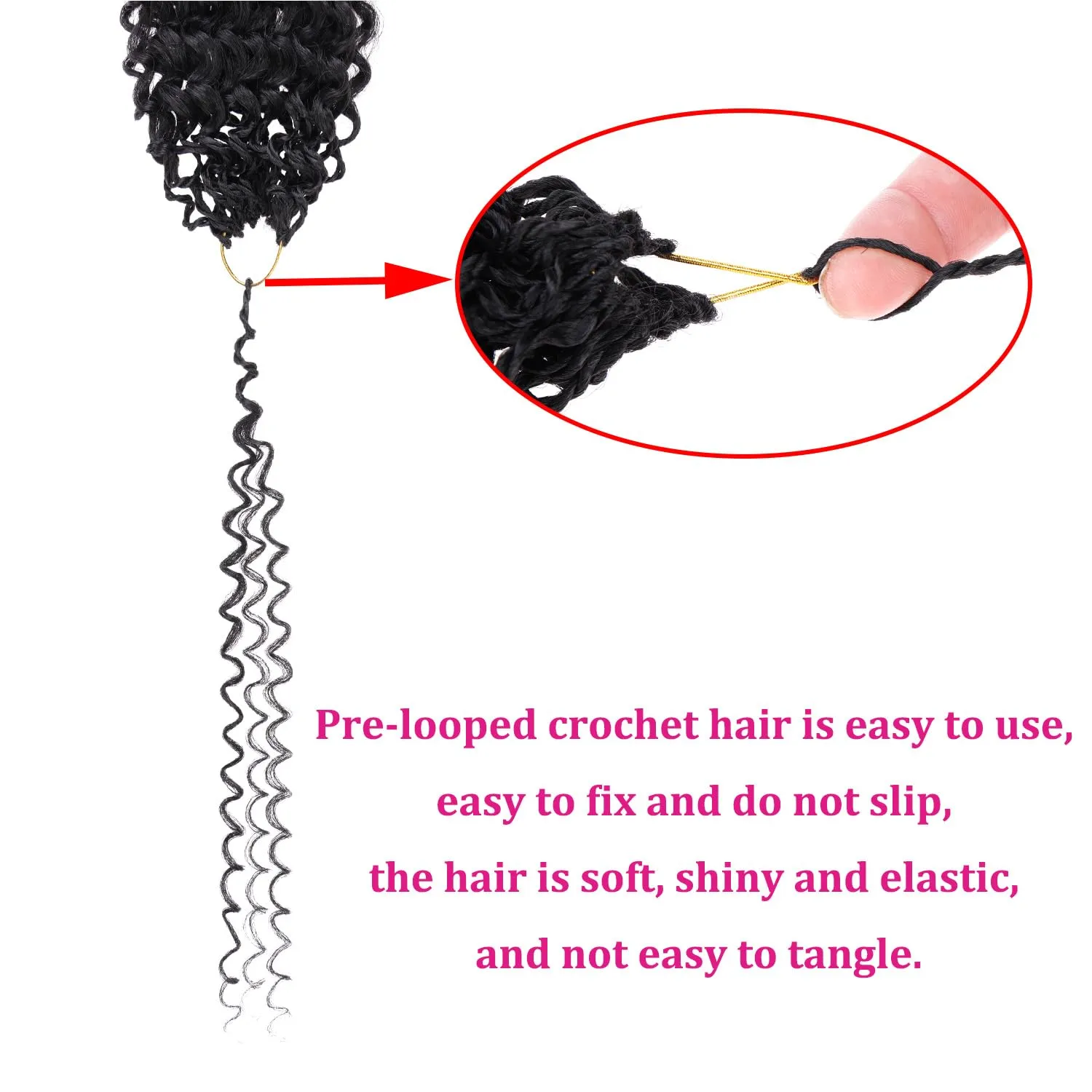 Leeven Pre Looped Micro Curly crochet Hair 8 Inch 8 Packs Black Micro Curly Twist Braiding Hair For Mini Passion Twist (1B#)