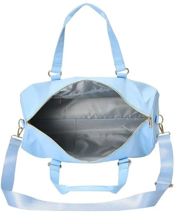 Leisure Nylon Outdoor Handbag Waterproof Fashion Travel Duffle Bag Women Small Travel Handbag-M(Black)