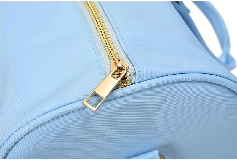 Leisure Nylon Outdoor Handbag Waterproof Fashion Travel Duffle Bag Women Small Travel Handbag-M(Black)