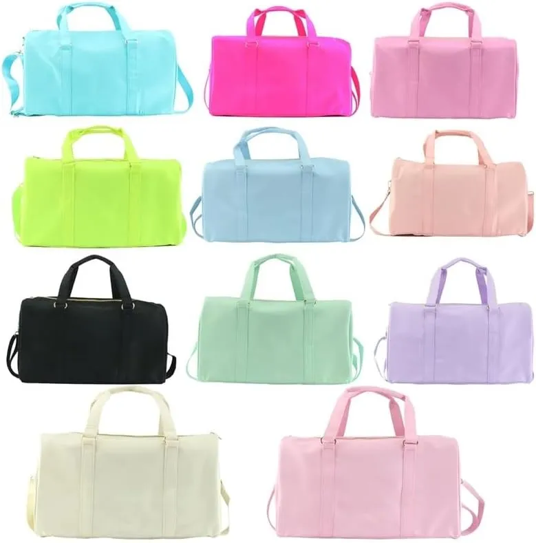 Leisure Nylon Outdoor Handbag Waterproof Fashion Travel Duffle Bag Women Small Travel Handbag-M(Black)