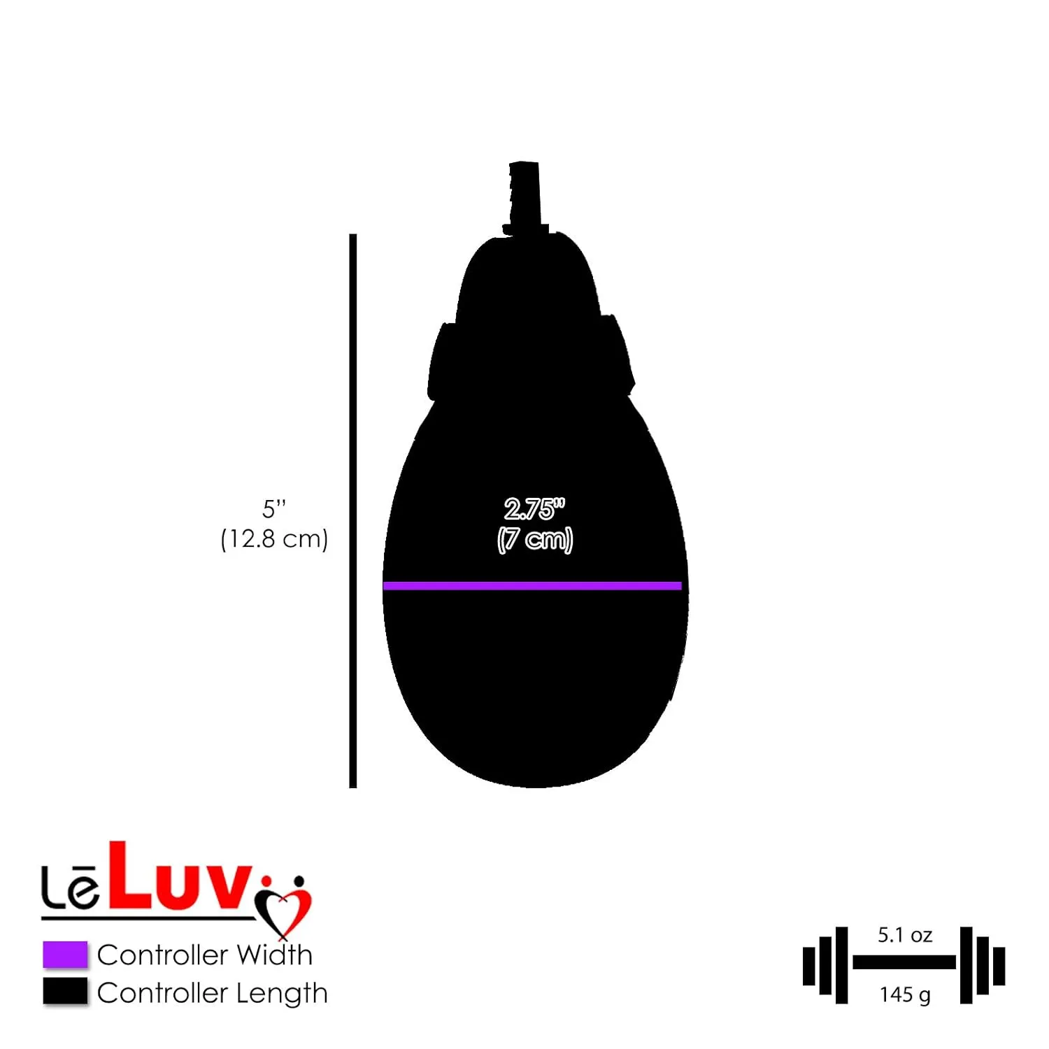 LeLuv eGrip Handheld Electric Vacuum Pump Purple Handle with Purple Silicone 18" Hose