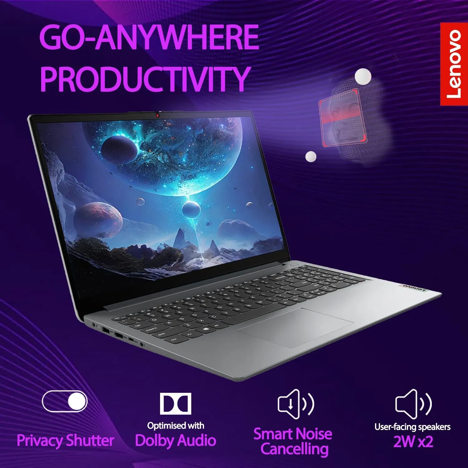 Lenovo Essential Laptop | Ideapad 1i | 12GB RAM | 15.6" FHD Display | 512GB PCIe 128GB eMMc Storage | 1 Yr Office 365 ADP | Intel Dual-Cores Processor | HDMI | Wi-Fi 6 | Win 11 Home | Gray