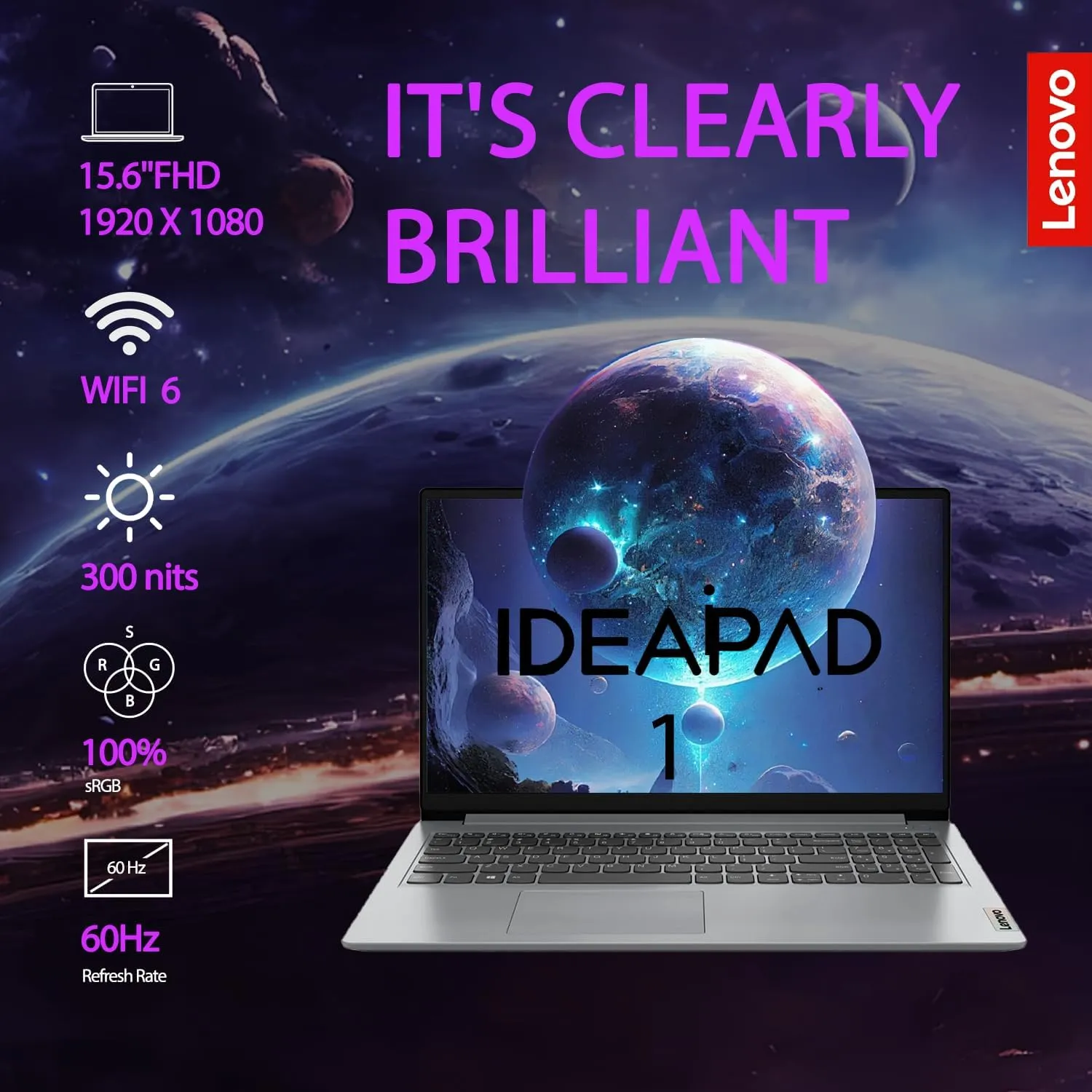 Lenovo Essential Laptop | Ideapad 1i | 12GB RAM | 15.6" FHD Display | 512GB PCIe 128GB eMMc Storage | 1 Yr Office 365 ADP | Intel Dual-Cores Processor | HDMI | Wi-Fi 6 | Win 11 Home | Gray