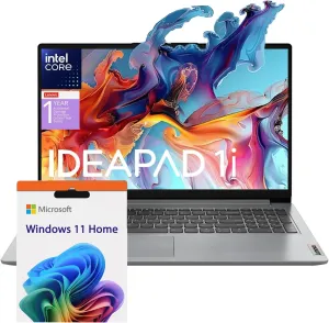 Lenovo Essential Laptop | Ideapad 1i | 12GB RAM | 15.6" FHD Display | 512GB PCIe 128GB eMMc Storage | 1 Yr Office 365 ADP | Intel Dual-Cores Processor | HDMI | Wi-Fi 6 | Win 11 Home | Gray