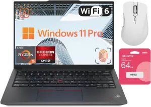 Lenovo ThinkPad E14 Gen 6 Laptop | 14" WUXGA | AMD Ryzen 5 7535U | 16GB DDR5 RAM | 512GB SSD | Fingerprint | Backlit | Wi-Fi 6 | Windows 11 Pro | Bundle with Ergonomic Mouse and ADATA USB Flash Drive