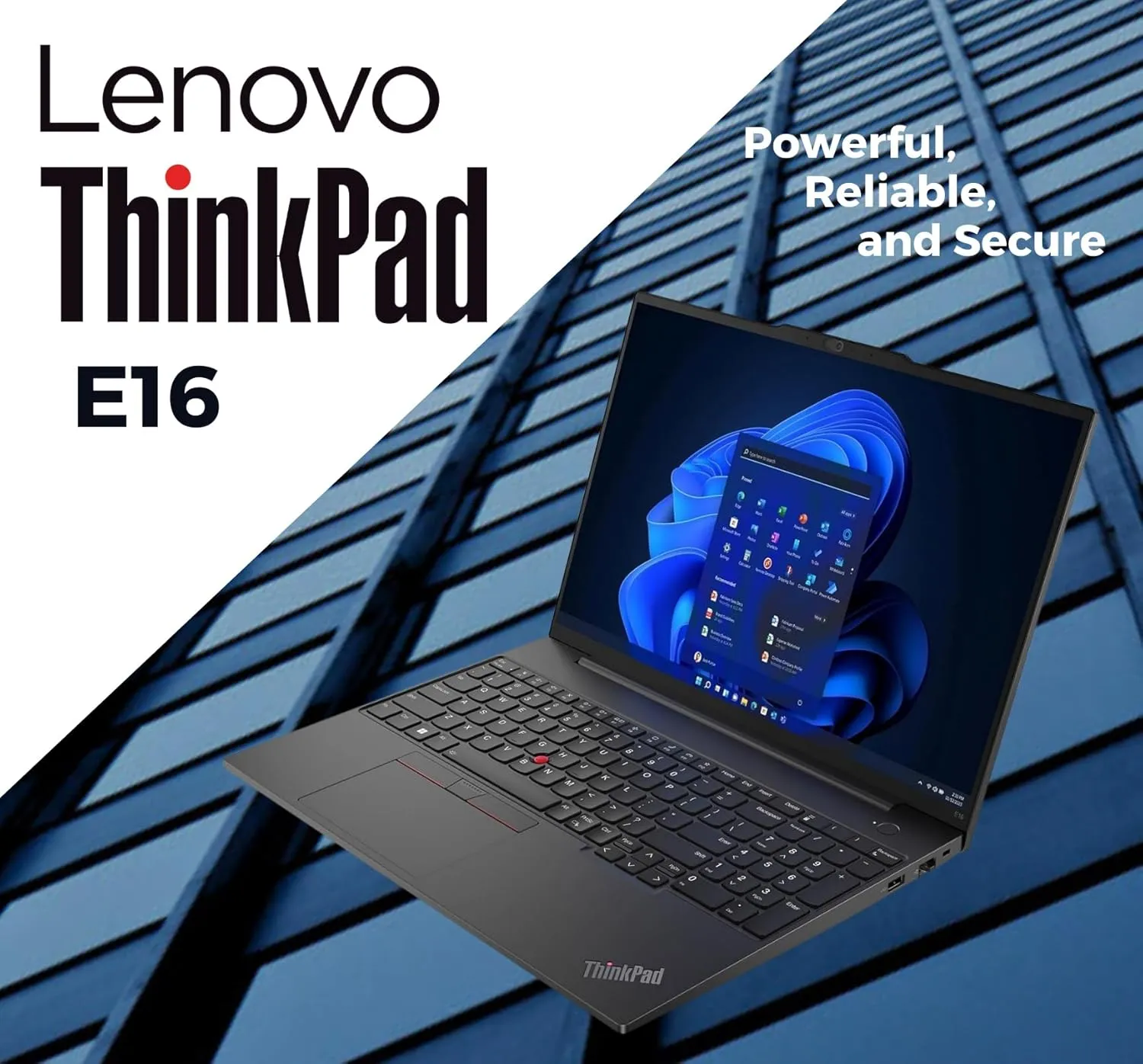 Lenovo ThinkPad E16 Business Laptop, 16" WUXGA Display, AMD Ryzen 7 7730U (Beat Intel 13th i5-1335U), 40GB RAM, 2TB PCIe SSD, Webcam, HDMI, RJ-45, Fingerprint Reader, Wi-Fi 6, Windows 11 Pro, Black