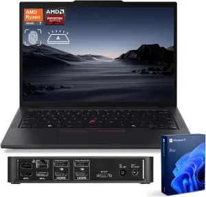 Lenovo ThinkPad T14 Business Laptop, 14" FHD  Touchscreen, AMD Ryzen 7 8840U, AMD Radeon 780M, 64GB DDR5, 2TB SSD, Backlit KB, Fingerprint, Wi-Fi 6E, Win 11 Pro, Bundle with Targus Docking Station