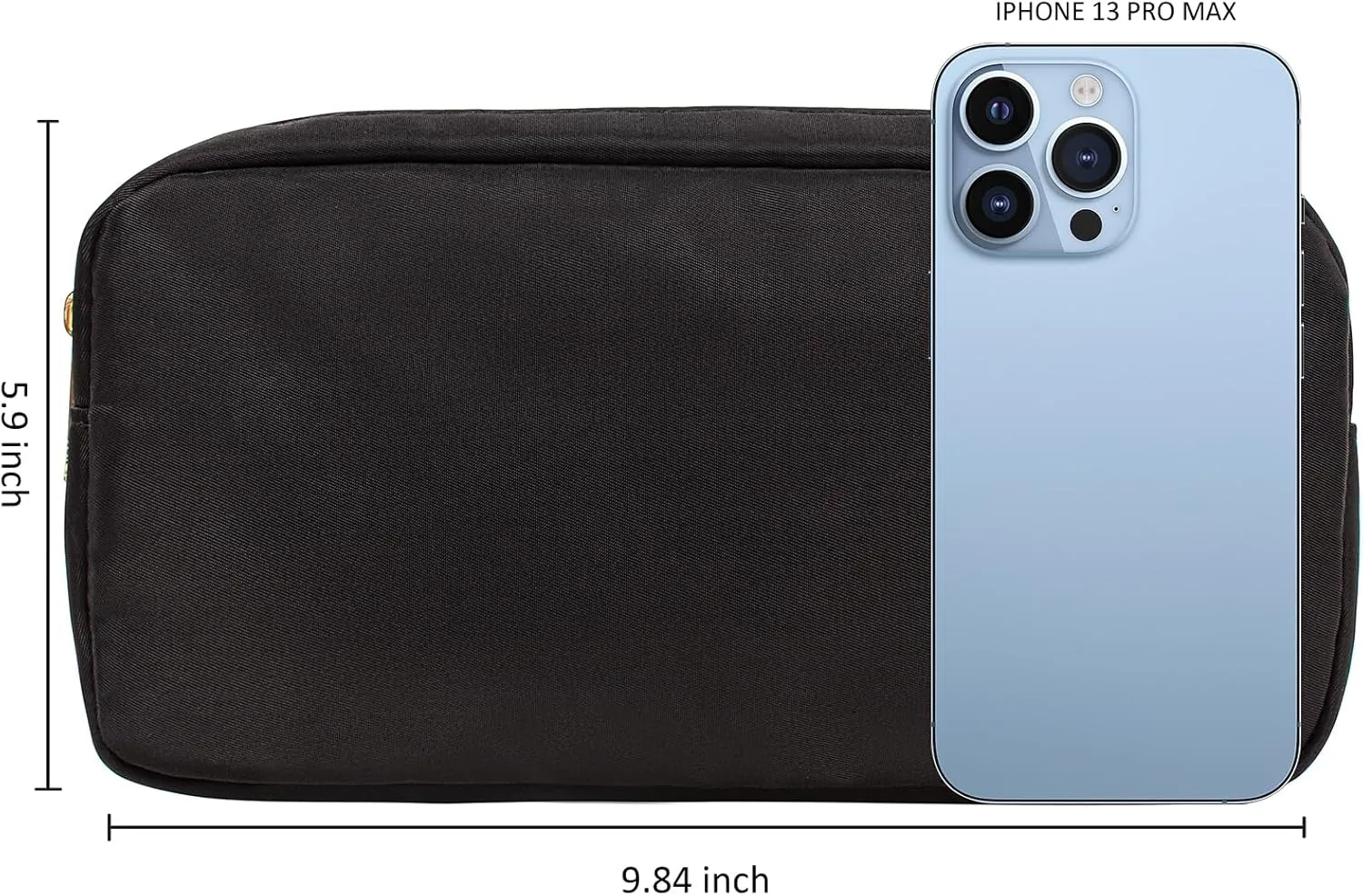 LETGO Small Makeup Bag for Purse,Nylon Small Cosmetic Bag Travel Size Toiletry Bags Travel Makeup Bag Coin Purse,Car Asscessories Bag Travel Essentials for Women Girls (Small-Black)