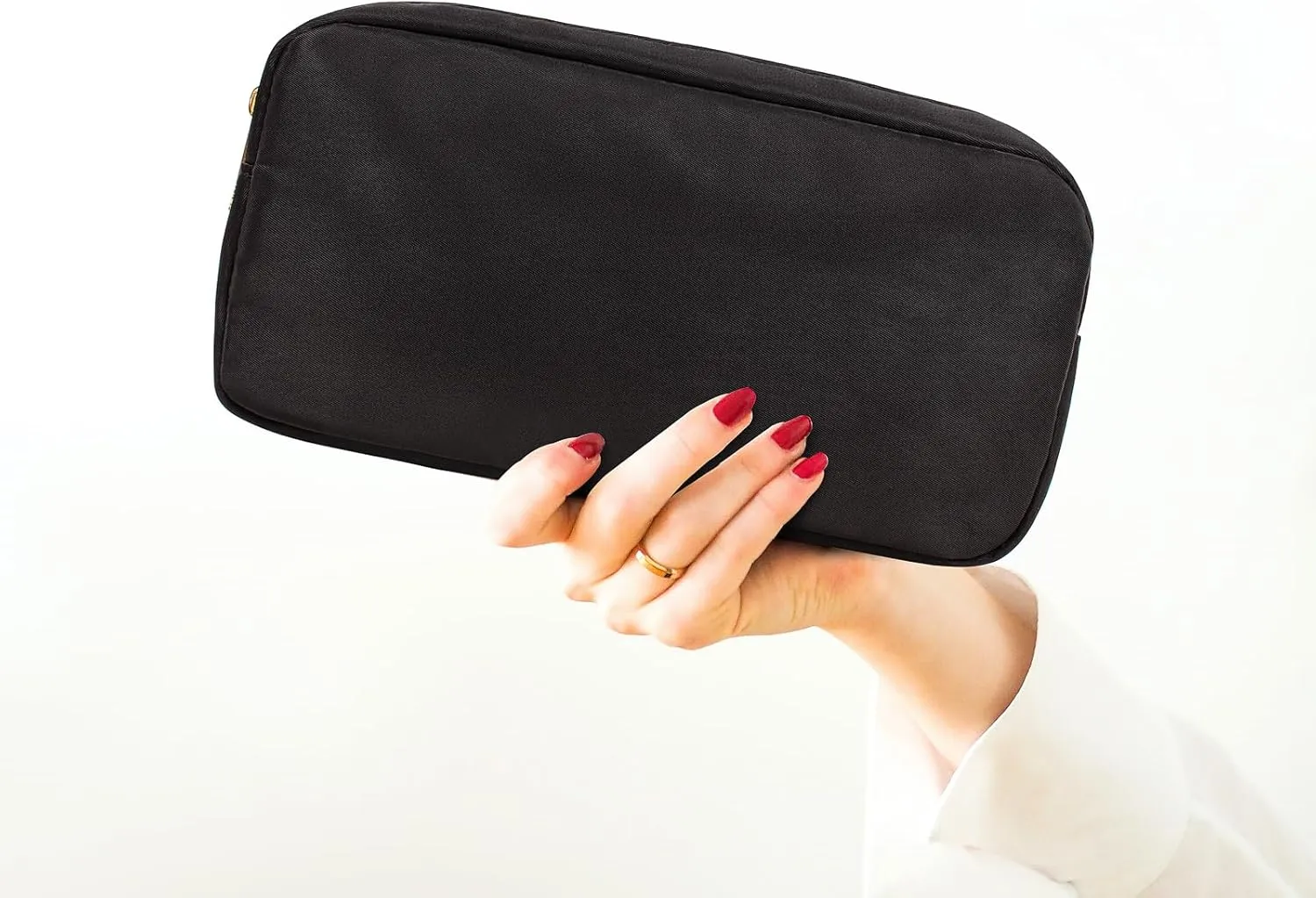 LETGO Small Makeup Bag for Purse,Nylon Small Cosmetic Bag Travel Size Toiletry Bags Travel Makeup Bag Coin Purse,Car Asscessories Bag Travel Essentials for Women Girls (Small-Black)