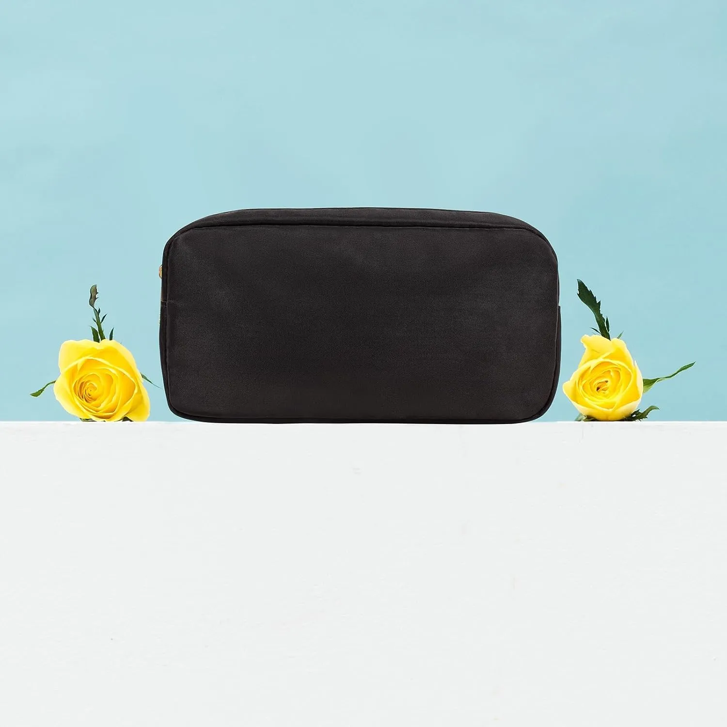 LETGO Small Makeup Bag for Purse,Nylon Small Cosmetic Bag Travel Size Toiletry Bags Travel Makeup Bag Coin Purse,Car Asscessories Bag Travel Essentials for Women Girls (Small-Black)