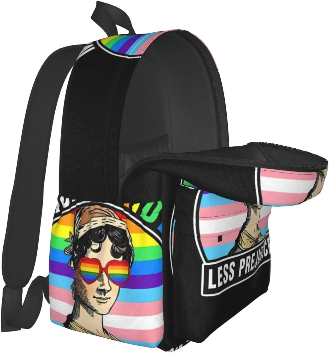 Lgbt Pride Rainbow Gay More Pride Less Prejudice Laptop Backpack Shoulder Bag Laptop Pack Travel Backpacks Commuter Back Pack Casual Daypack Bags With Side Pockets