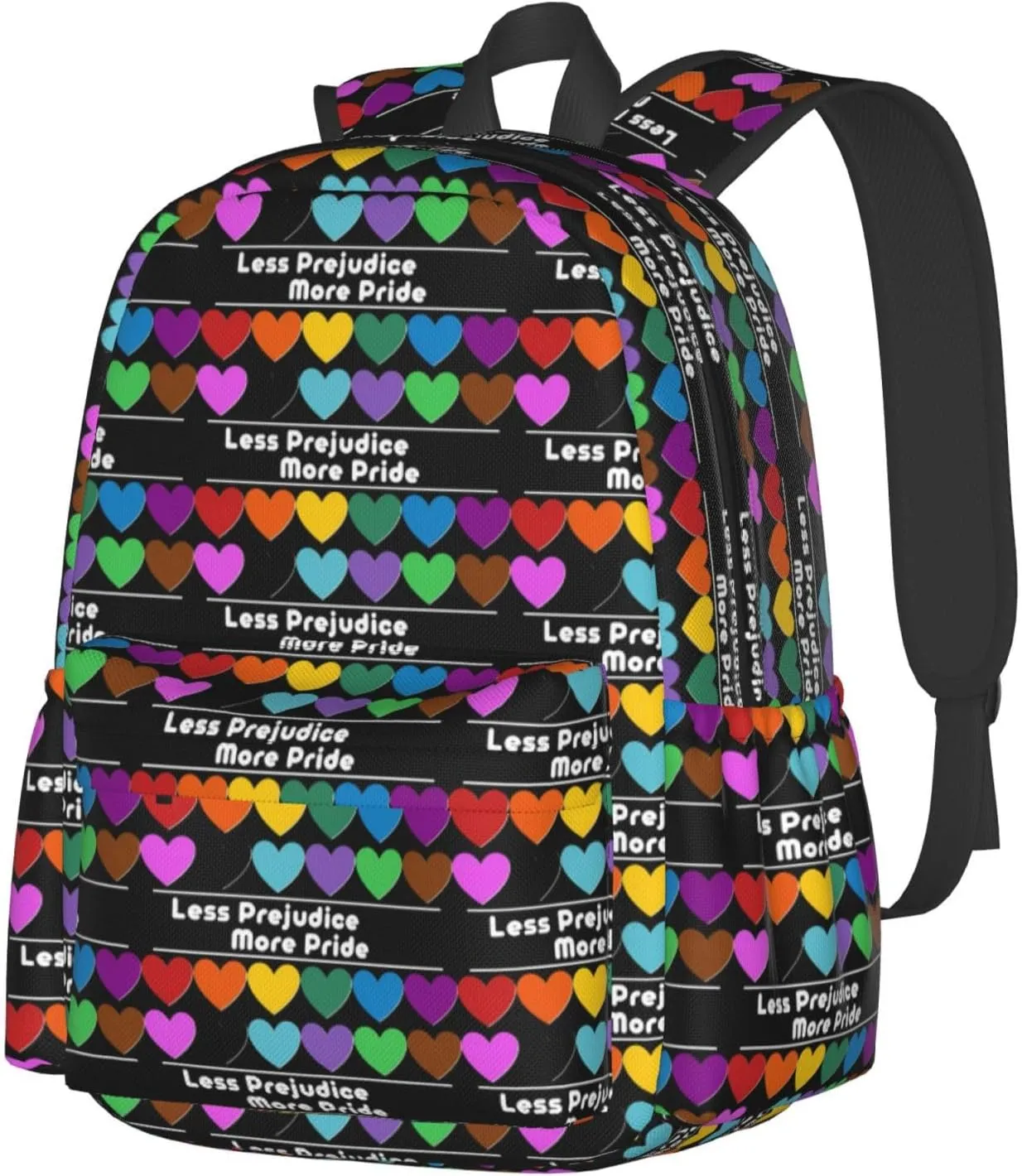 Lgbt Pride Rainbow Gay More Pride Less Prejudice Laptop Backpack Shoulder Bag Laptop Pack Travel Backpacks Commuter Back Pack Casual Daypack Bags With Side Pockets
