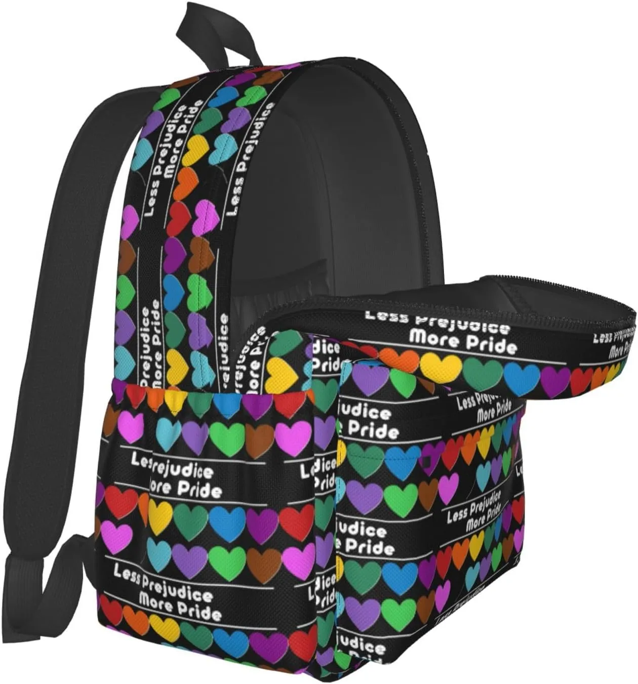 Lgbt Pride Rainbow Gay More Pride Less Prejudice Laptop Backpack Shoulder Bag Laptop Pack Travel Backpacks Commuter Back Pack Casual Daypack Bags With Side Pockets