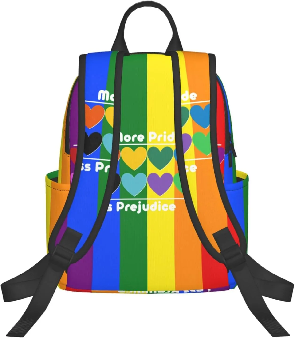 LGBT Rainbow Gay More Pride Less Prejudice Heart Travel Laptop Backpack Casual Backpacks Double Shoulder Daypack Notebook Rucksack Work Bags Sports Bag for Hiking Camping Beach