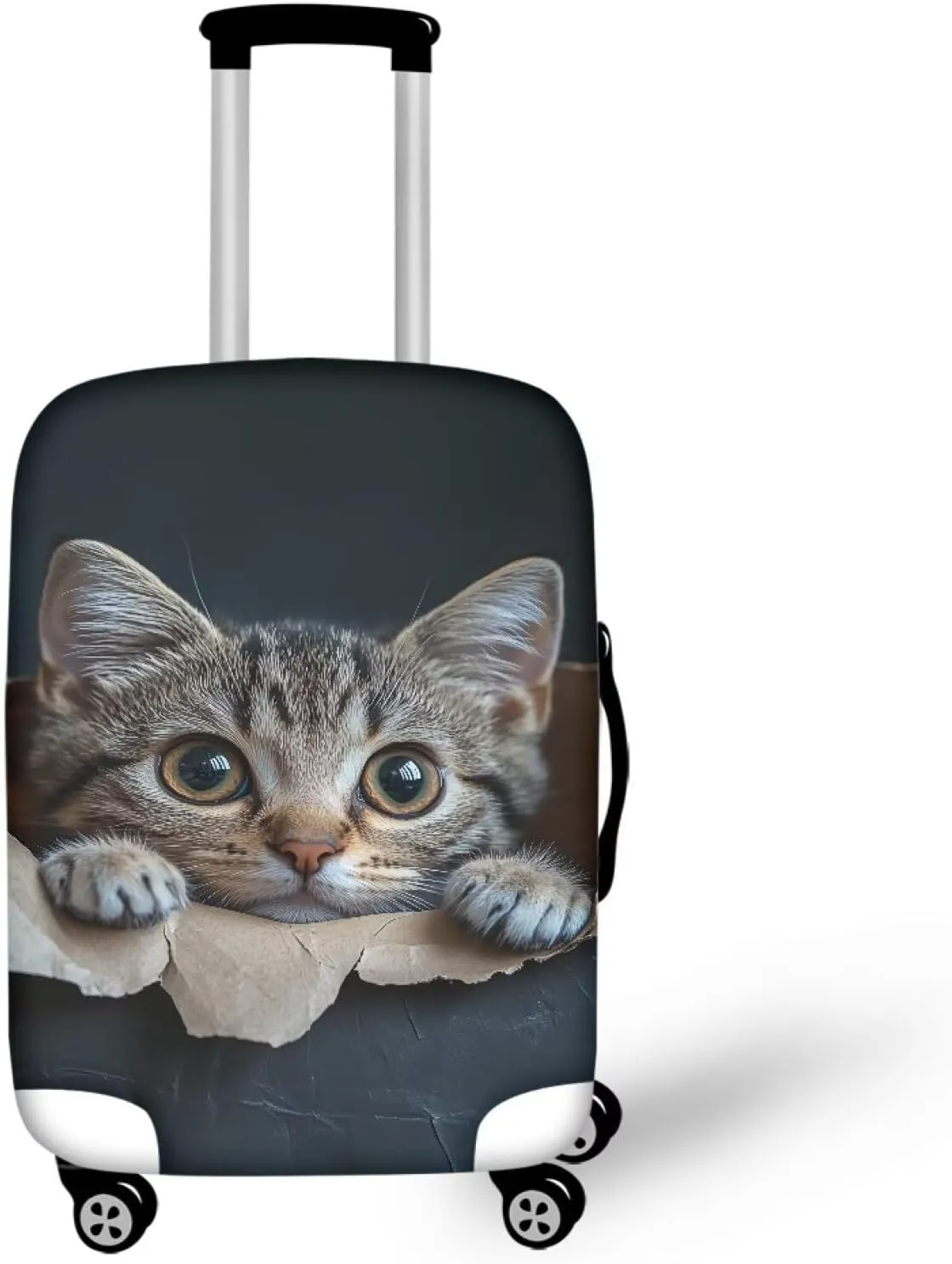 Lightweight Suitcase Cover, Fashion Luggage Covers with Stylish Prints Anti-Scratch Design Anti Theft Portable Reusable for Airplane Checked Bags Cat Prints