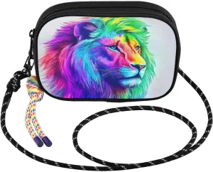 Lion Colors Head Crossbody Bag for Women Cell Phone Purses Women's Small Shoulder Handbags Wallet Purse with Strap