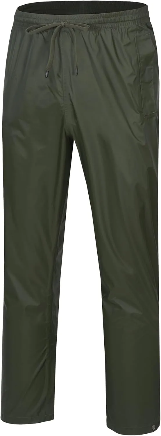 Little Donkey Andy Men's Lightweight Packable Waterproof Rain Pants with Pockets for Hiking Travel Fishing