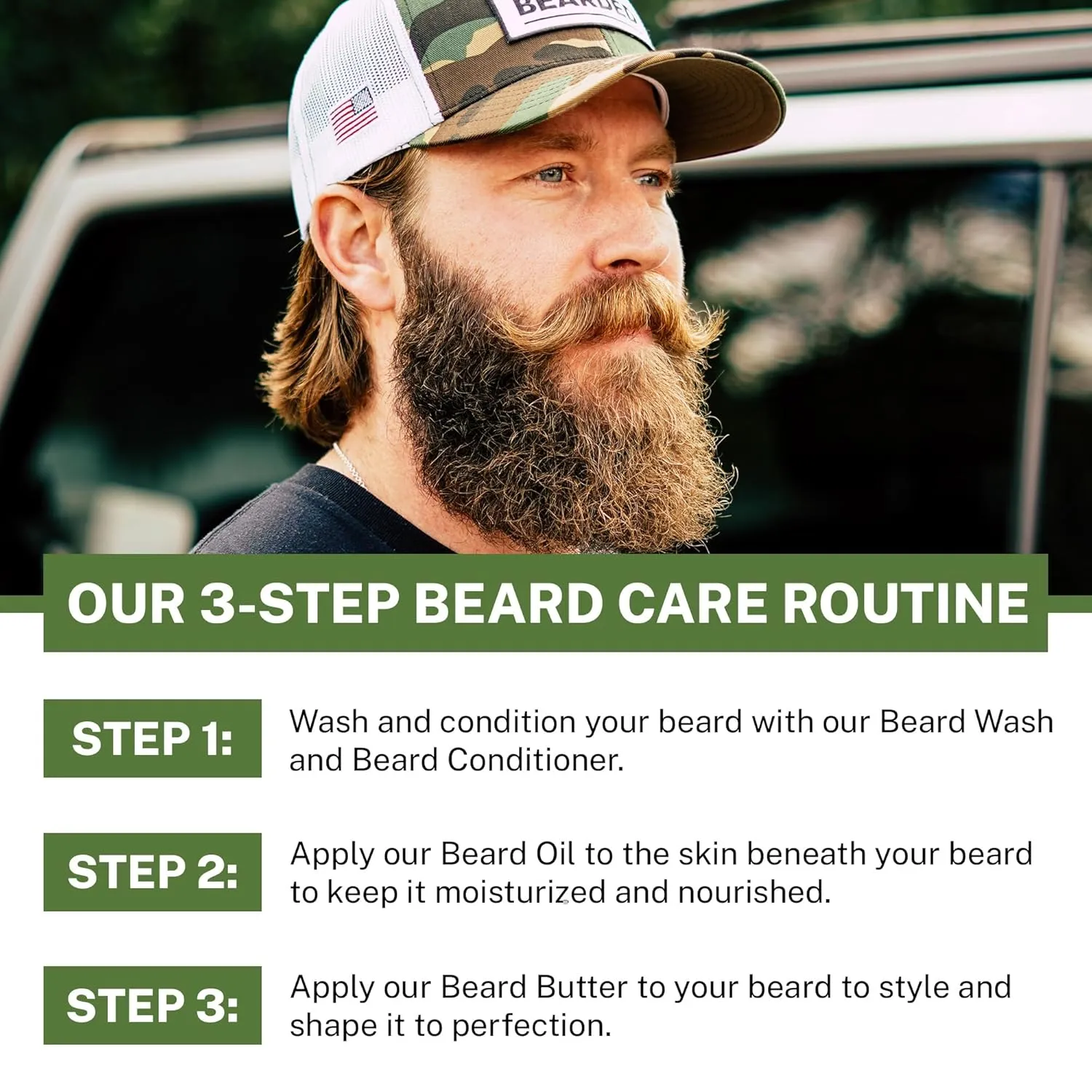 Live Bearded Beard Oil, 1 fl oz - Premium All-Natural Jojoba - Made in the USA - Hair and Skin Care for Men with Dry, Flaky Patches | Executive Scent - Cedar, Vanilla