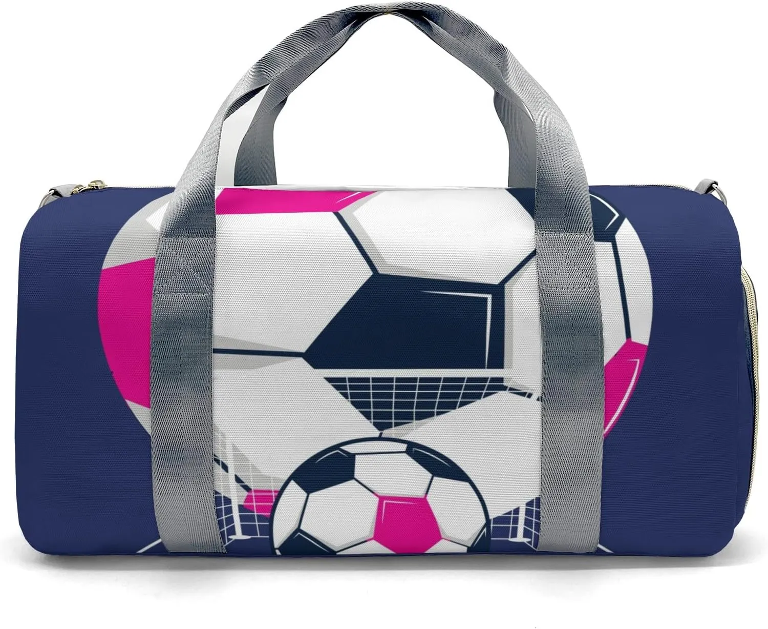 Live Love Soccer Pink Personalized Travel Duffel Bag Custom Foldable Waterproof Overnight Bag for Gym Sport Ball Bags Travel Assistant