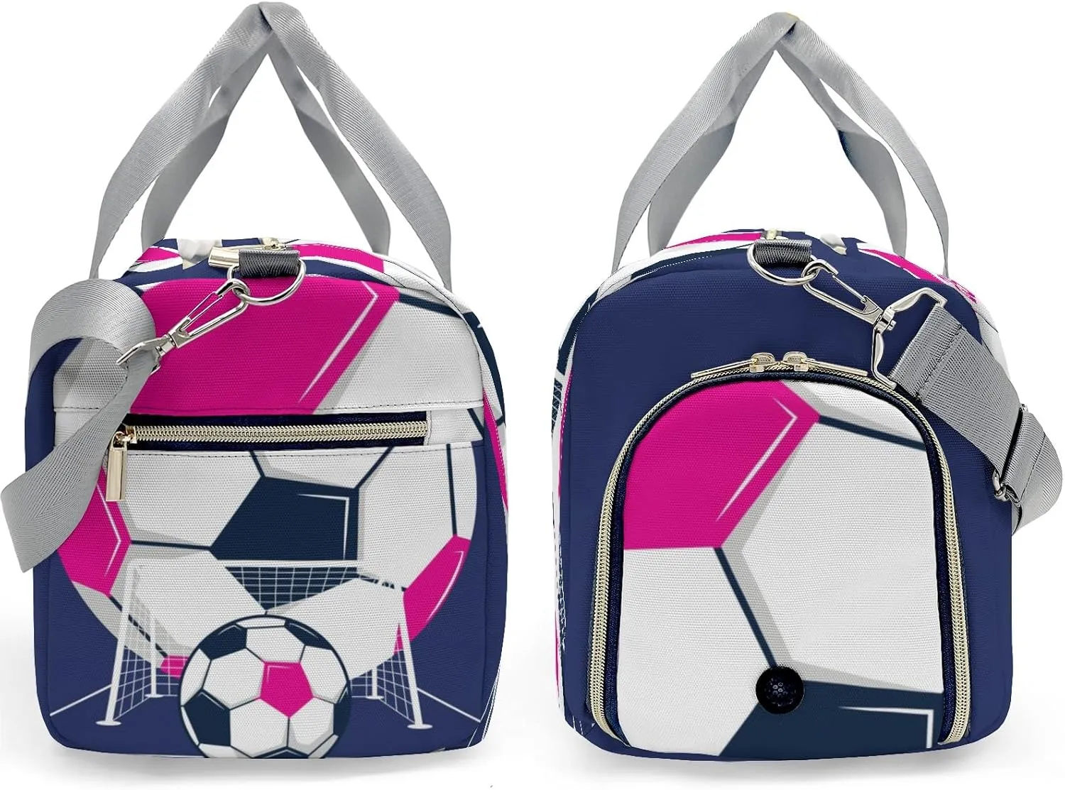 Live Love Soccer Pink Personalized Travel Duffel Bag Custom Foldable Waterproof Overnight Bag for Gym Sport Ball Bags Travel Assistant
