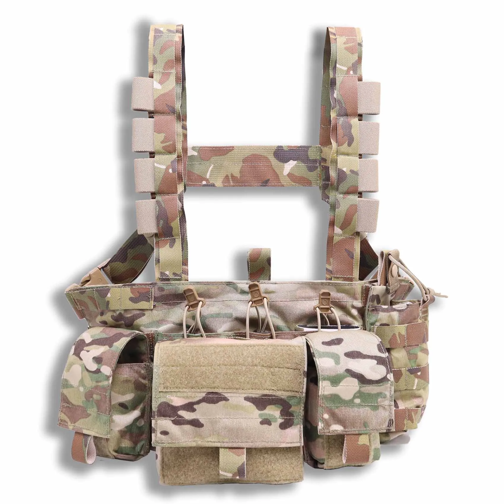 London Bridge Trading LBT-2586B-M4 Low Profile Triple 5.56 Chest Rig - Multicam