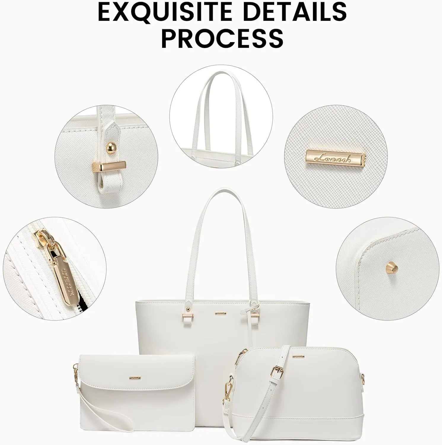LOVEVOOK Handbags for Women Shoulder Bags Tote Satchel Hobo 3pcs Purse Set