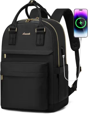 LOVEVOOK Laptop Backpack for Women 15.6 Inch,Cute Backpack Laptop Bag with USB Port,Waterproof Travel Backpack Purse Teacher Nurse Bag Fashion Computer Bag for Work