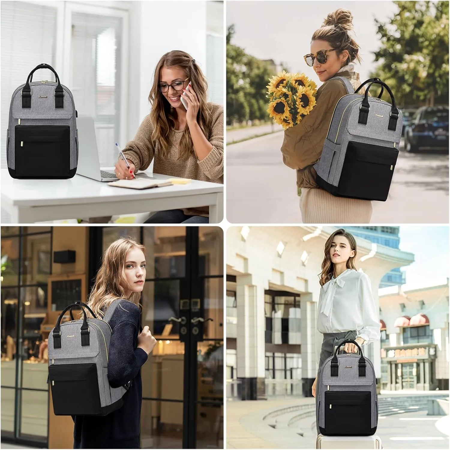 LOVEVOOK Laptop Backpack for Women 15.6 Inch,Cute Backpack Laptop Bag with USB Port,Waterproof Travel Backpack Purse Teacher Nurse Bag Fashion Computer Bag for Work
