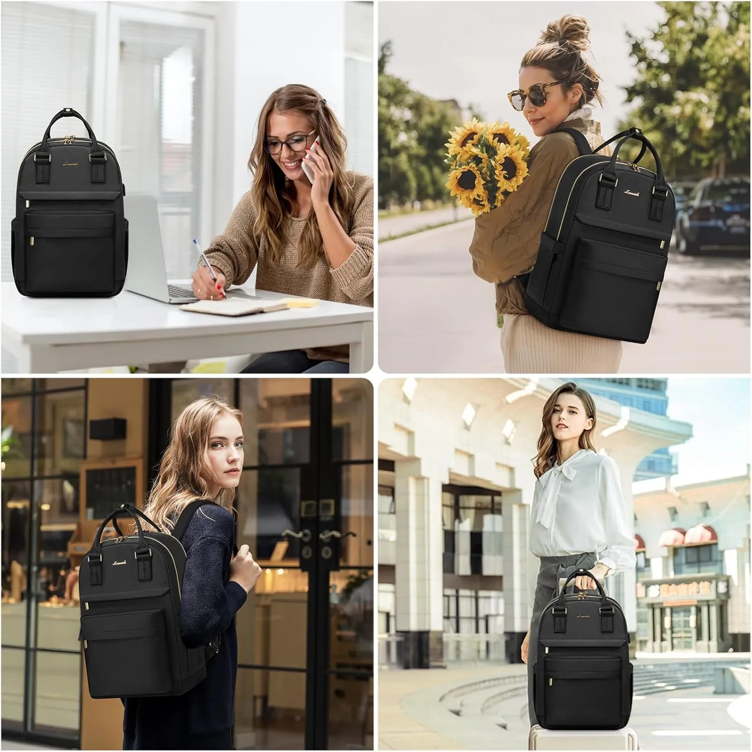 LOVEVOOK Laptop Backpack for Women 15.6 Inch,Cute Backpack Laptop Bag with USB Port,Waterproof Travel Backpack Purse Teacher Nurse Bag Fashion Computer Bag for Work