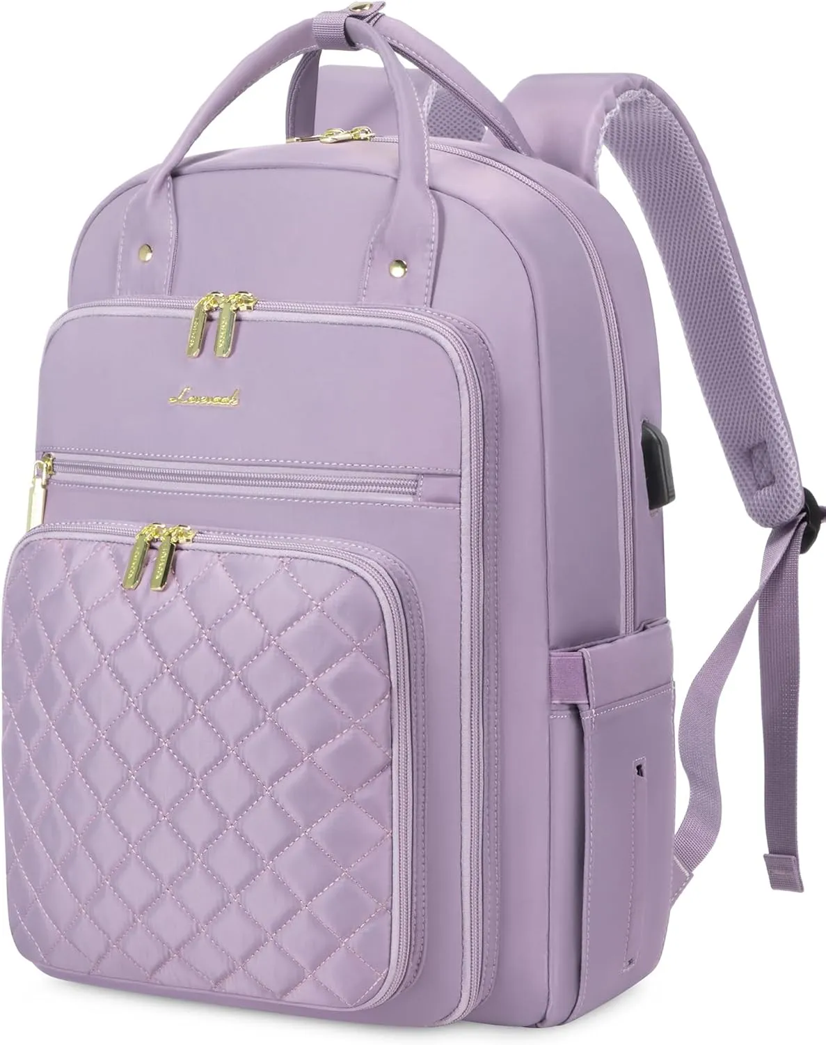 LOVEVOOK Laptop Backpack for Women, Water Resistant Travel Work Backpacks Purse Stylish College Bookbag Business Teacher Nurse Computer Bag with USB Charging Port, Fits 15.6" Laptop