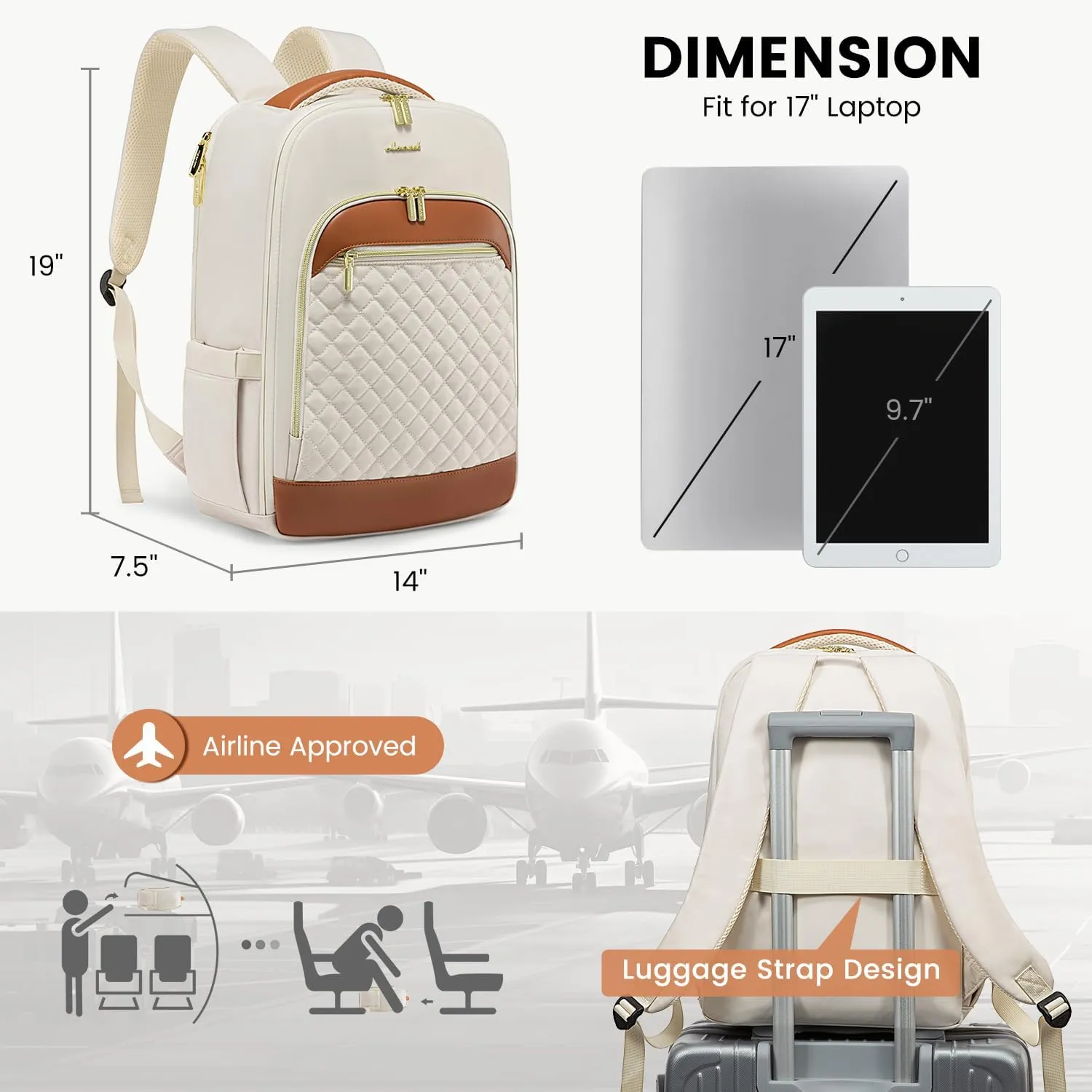 LOVEVOOK Laptop Backpack Purse for Women Fashion Travel Backpack 17 Inch Large Laptop Bag Casual Computer Daypack for Teacher Nurse