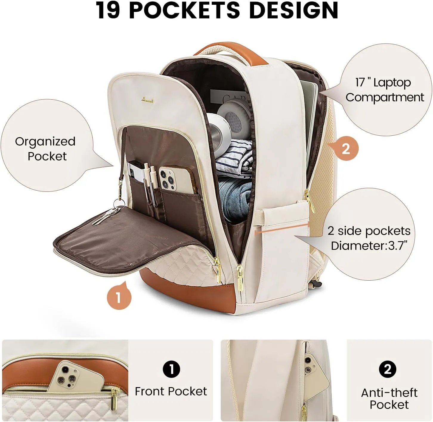 LOVEVOOK Laptop Backpack Purse for Women Fashion Travel Backpack 17 Inch Large Laptop Bag Casual Computer Daypack for Teacher Nurse