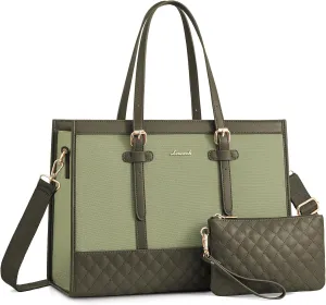 LOVEVOOK Laptop Bag for Women 15.6 inch Canvas Laptop Tote Bag, Large Capacity Work Bag with Clutch Purse, Computer Bag Office Business Briefcase, Casual Handbag for Travel College Teacher School