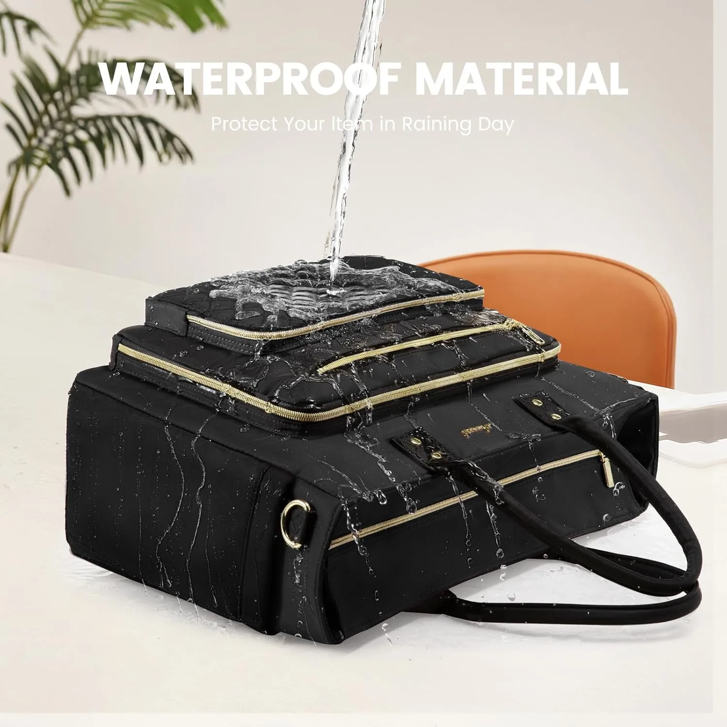 LOVEVOOK Laptop Tote Bag for Women, Work Bags Computer Laptop Bag, Teacher Tote Bag, Professional Briefcase Business Large Purses Handbag, Black, 17 Inch