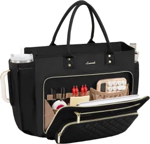 LOVEVOOK Laptop Tote Bag for Women, Work Bags Computer Laptop Bag, Teacher Tote Bag, Professional Briefcase Business Large Purses Handbag, Black, 17 Inch