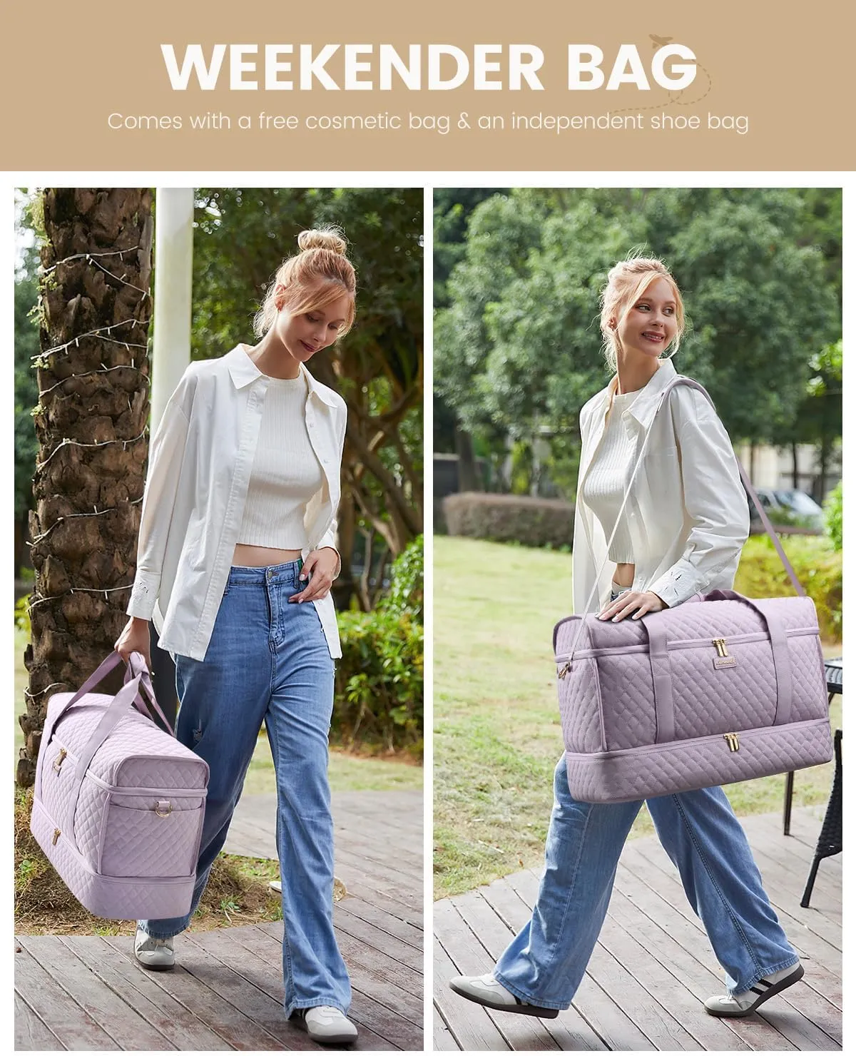 LOVEVOOK Large Travel Duffle Bag, Weekender Bags for Women With Shoe Compartment, Overnight Hospital Bag For Women Labor Delivery, Carry on Bag Personal Item Travel Bag, Yoga Gym Duffel Bag