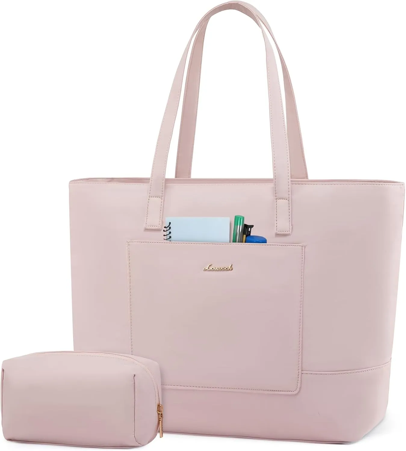 LOVEVOOK Work Tote with Laptop Compartment for Nurse Travel Commuter, Gym Bag with Yoga Mat Strap