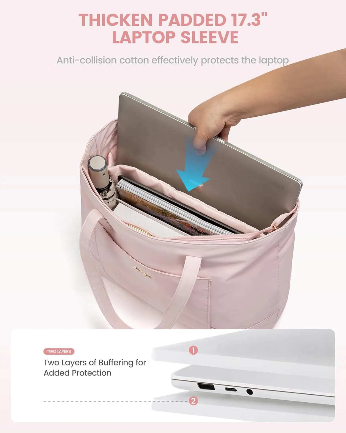 LOVEVOOK Work Tote with Laptop Compartment for Nurse Travel Commuter, Gym Bag with Yoga Mat Strap