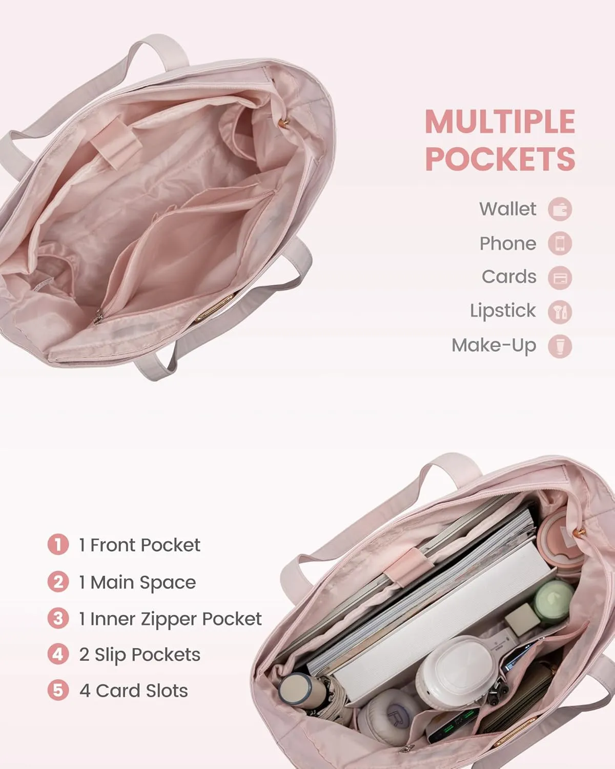 LOVEVOOK Work Tote with Laptop Compartment for Nurse Travel Commuter, Gym Bag with Yoga Mat Strap
