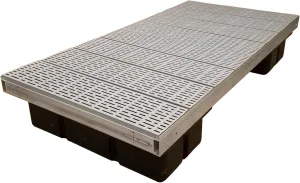 Low Profile 4ft x 8ft Floating Dock Section with Gray Poly Decking Kit (10945)