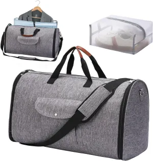 Lucshy Travel Bag, Garment Duffle Bags for Travel, Large Waterproof Crossbody Shoulder Capacity Suit Travel Garment (Gray), Zbl0325008