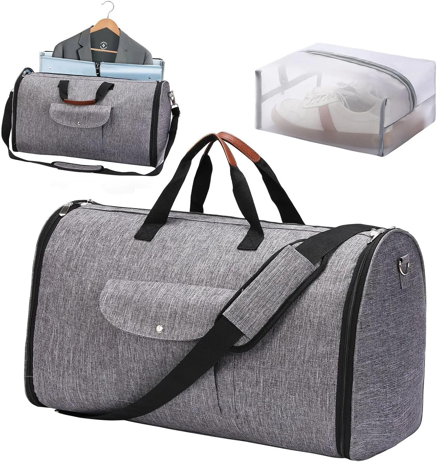 Lucshy Travel Bag, Garment Duffle Bags for Travel, Large Waterproof Crossbody Shoulder Capacity Suit Travel Garment (Gray), Zbl0325008