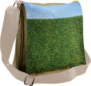 Lunarable Boxwood Hedge Messenger Bag, Botany Ornament Wall, Unisex Cross-body