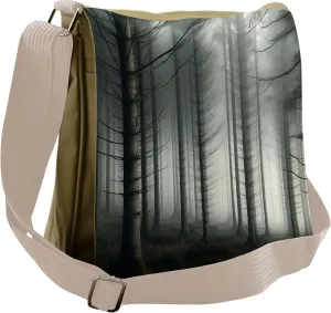 Lunarable Forest Messenger Bag, Dark and Dramatic Aura Woods, Unisex Cross-body