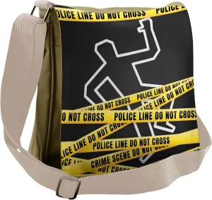 Lunarable Police Scene Messenger Bag, Chalk Outline Party, Unisex Cross-body